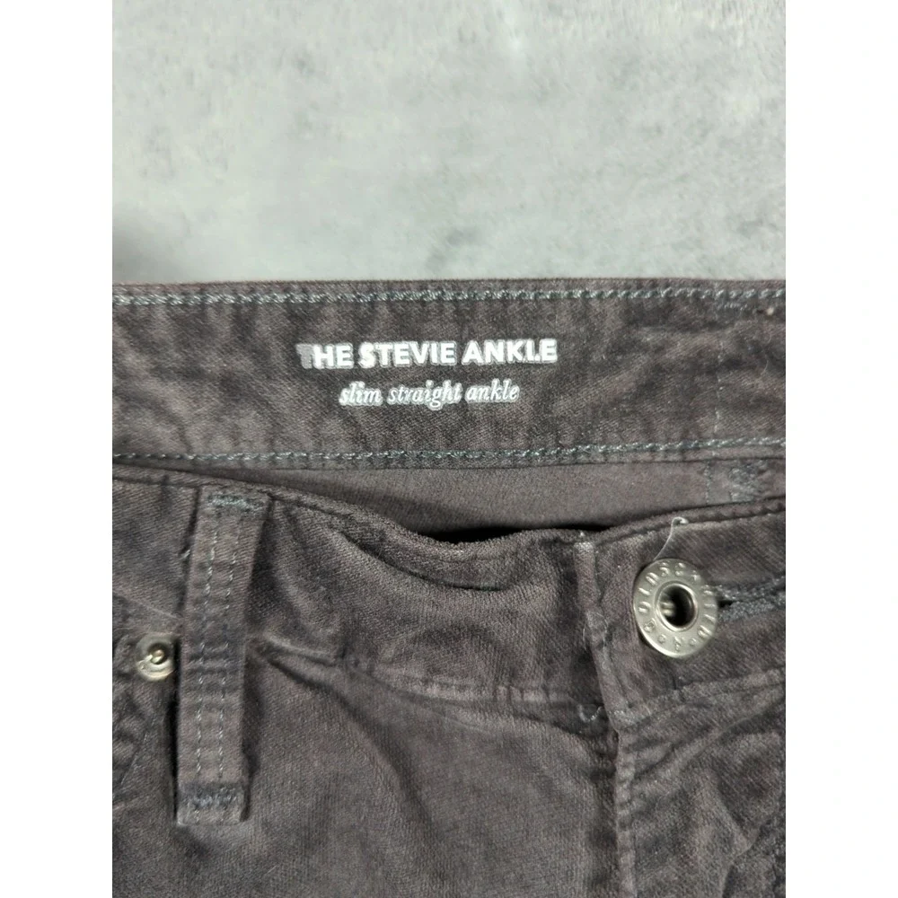 AG Stevie Ankle Pants Jeans Womens 28 28R Black‎ Velvet USA Limited Edition